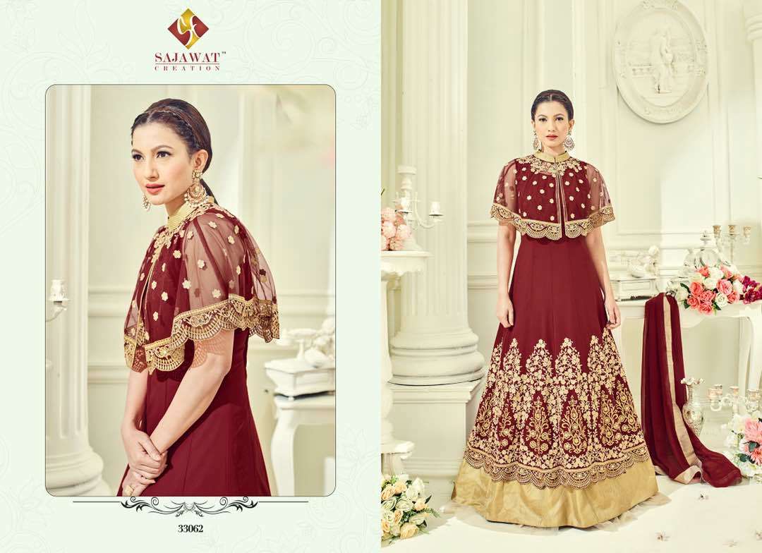 Embroidered Salwar Suit - Faux Georgette Top With Heavy Net, Santoon Inner & Bottom | Full Sleeve, Anti-wrinkle, Breathable, Quick Dry, Ethnic Design Collection