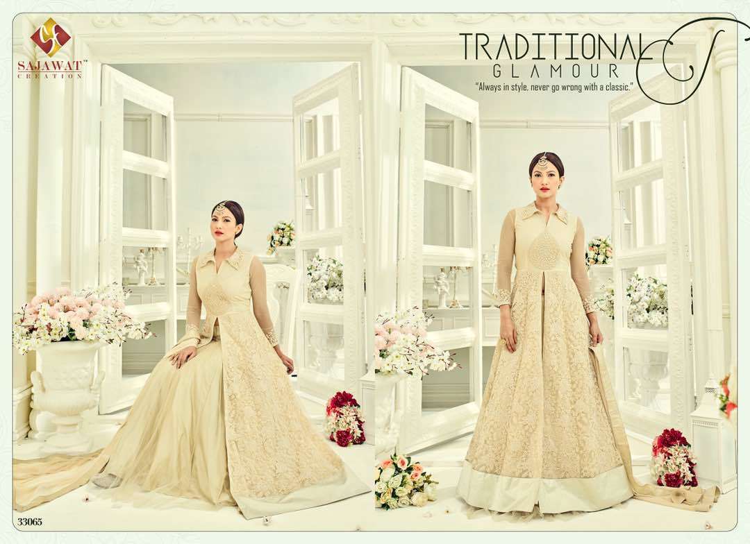 Embroidered Salwar Suit - Faux Georgette Top With Heavy Net, Santoon Inner & Bottom | Full Sleeve, Anti-wrinkle, Breathable, Quick Dry, Ethnic Design Collection