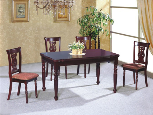 लकड़ी का खाने का मेज सेट