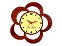 Wooden Wall Clock - 12 Inch Floral Design, Brown Wood, Quartz Mechanism, Durable Material, Accurate Time, Easy To Install