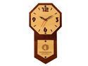 Wooden Wall Clock - 12 Inch Floral Design, Brown Wood, Quartz Mechanism, Durable Material, Accurate Time, Easy To Install