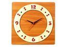 Wooden Wall Clock - 12 Inch Floral Design, Brown Wood, Quartz Mechanism, Durable Material, Accurate Time, Easy To Install