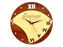 Wooden Wall Clock - 12 Inch Floral Design, Brown Wood, Quartz Mechanism, Durable Material, Accurate Time, Easy To Install