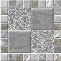 Grey Stone Punch Effect Floor Tile - 40x40cm