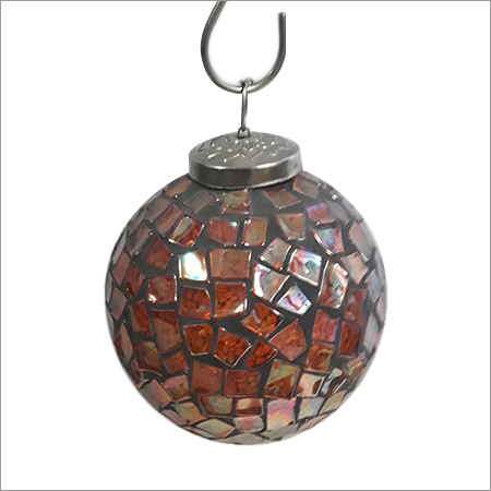 Brown Mosaic Glass Hanging Ball