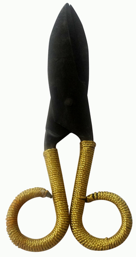 Handmade Black Scissors With Shimmer Thread Wrap Handle Material: Iron