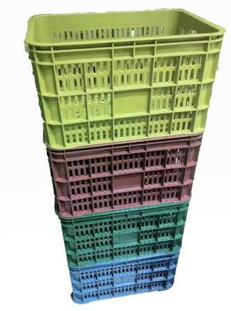 Plastic Crates - Lightweight Plastic, Various Sizes, Green | High Load Capacity, Ventilated Design, Anti-Corrosion, Stackable, Easy to Carry, Wide Handle