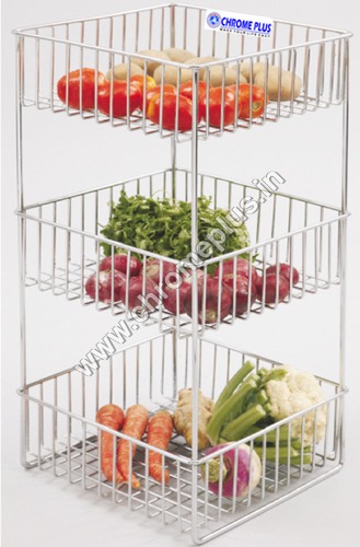Silver Ss Kitchen Fruits Basket