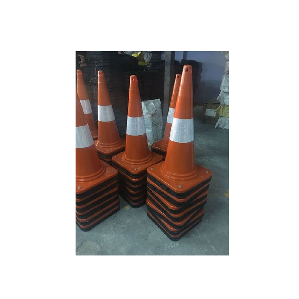 Traffic Cones - PVC Material, 750mm Height, 350mm Base Diameter, Bright Orange Color | Lightweight, Sturdy, Durable, Reflective Tape Included