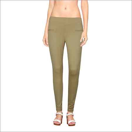 Ladies Fancy Jeggings - Color: Khakhi
