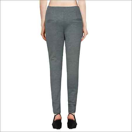 Ladies Trendy Jeggings - Cotton Material, Waist Size 32-36, Carbon Color | Washable, Plain Pattern