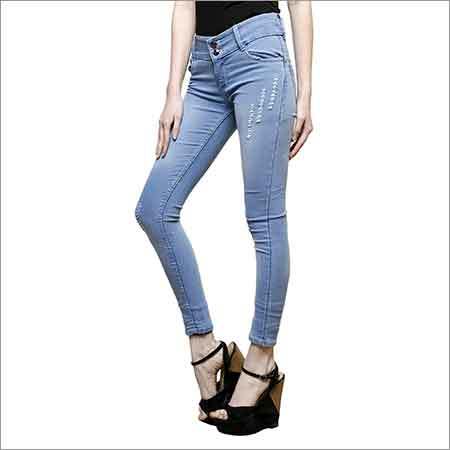 Ladies Trendy Jeans - Denim, Waist Size 30-36, Light Blue | Washable, Skinny Fit, Plain Dyed, Suitable For Rainy, Spring, Summer, And Winter Wear