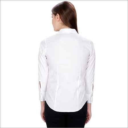 Ladies Formal Shirt - Cotton, Sizes S-m-l, Ivory White | Full Sleeves, Plain Design For Summer Comfort