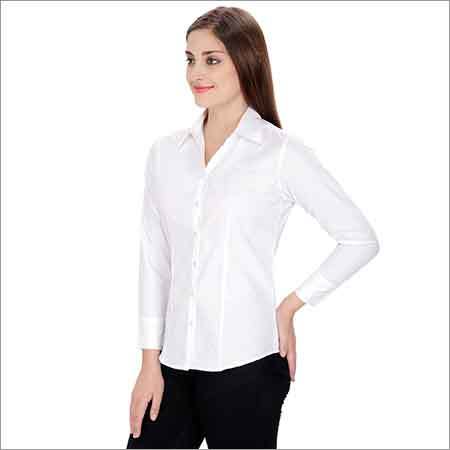 Ladies Formal Shirt - Cotton, Sizes S-m-l, Ivory White | Full Sleeves, Plain Design For Summer Comfort