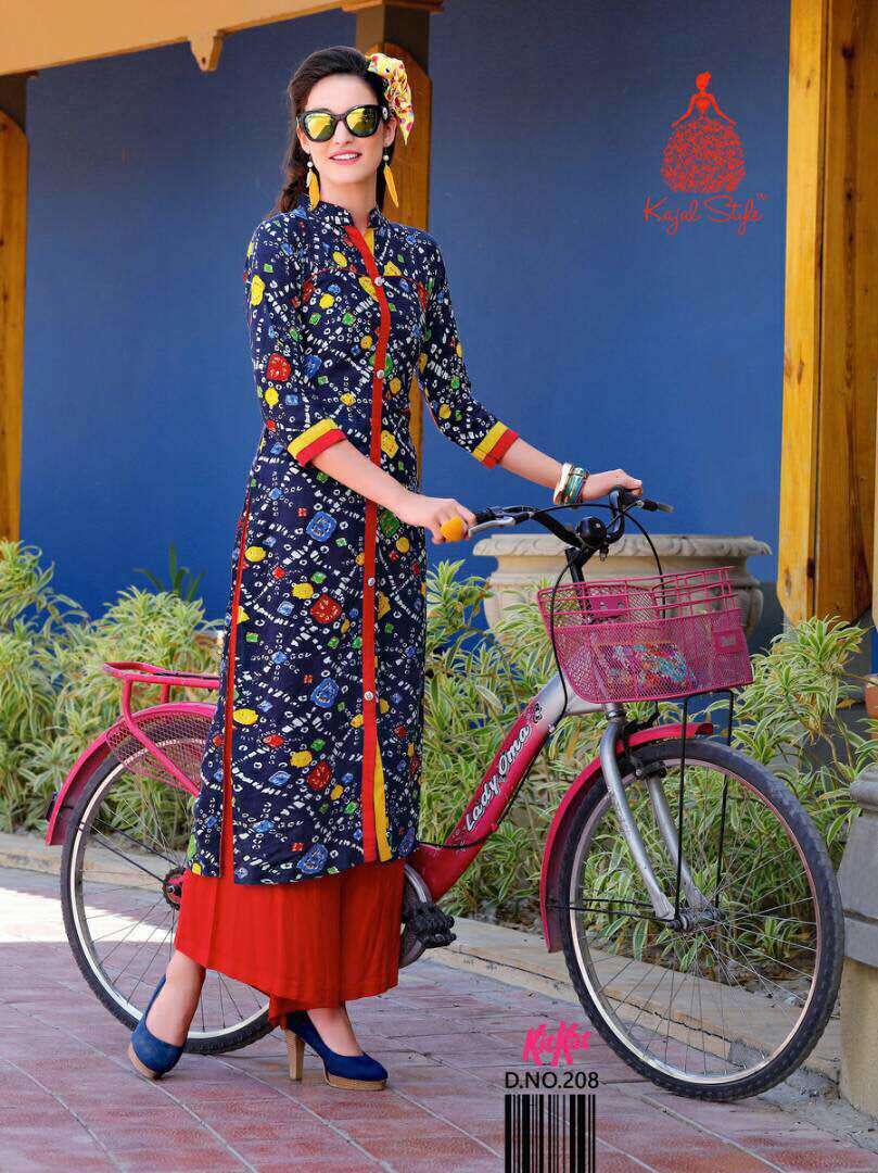Multi Color Ladies Flavour New Designer Rayon Print Kurtis
