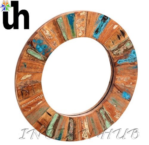 लकड़ी का गोल दर्पण बड़ा