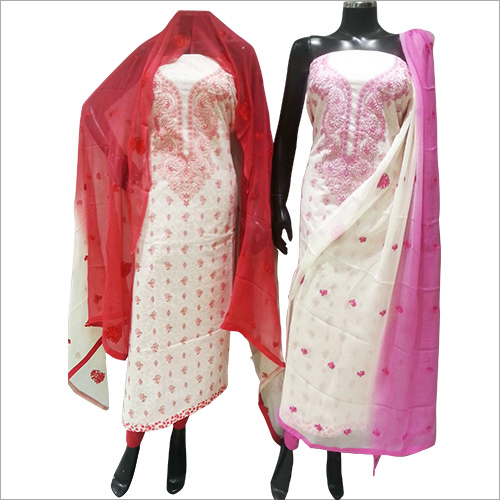 फैंसी कॉटन अनस्टिच्ड सूट