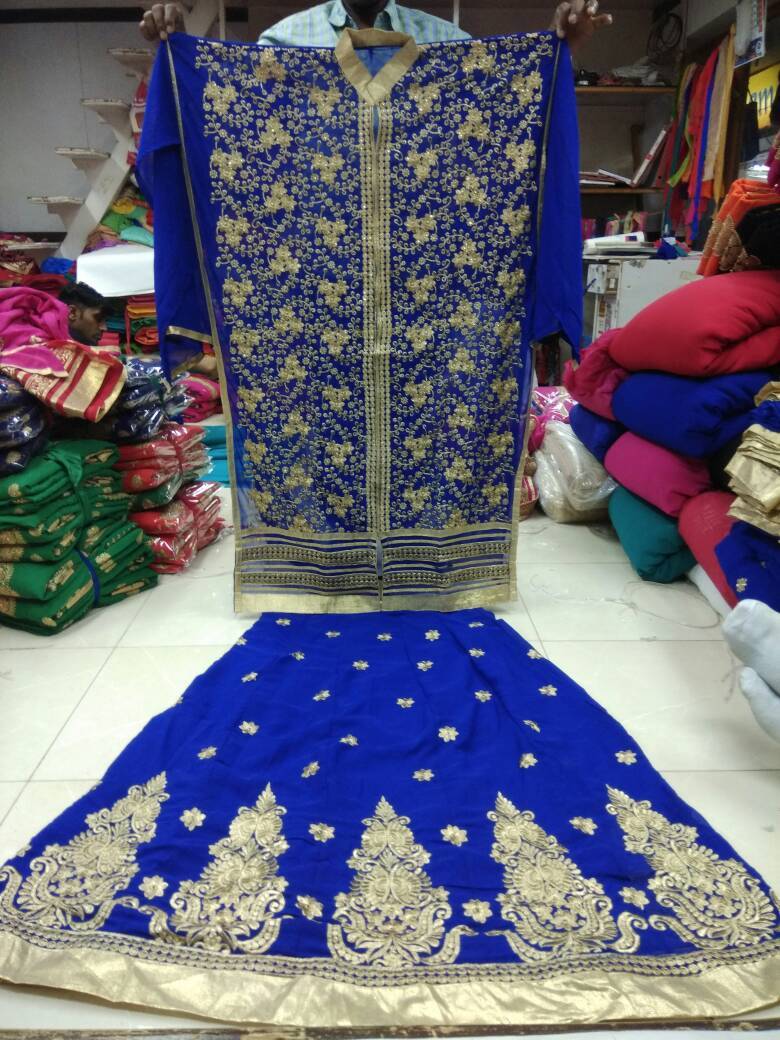 Designer Salwar Suit - Fox Heavy Georgette, Pink Color, Bridal Ghaghra Style | Elegant Design, Intricate Work, Both Side Embroidery, Festive Usage