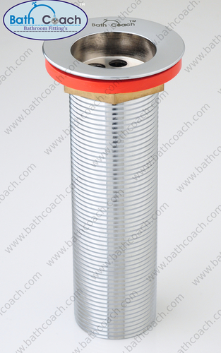 Brass Long Threaded Waste Coupling - 127-254 mm Length, Male Connection, Polished Round Shape for Bathroom Fitting