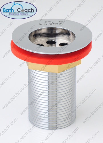 CP Waste Coupling with Nut and Rubber Washer - Brass, 76.2-127mm Length, Round Shape | Male Connection, Polished Surface Treatment for Bathroom Fittings