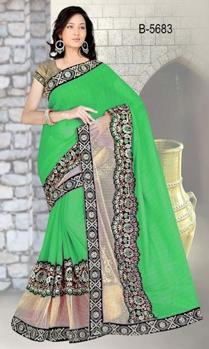 Fashionable Beaded Embroidered Saree