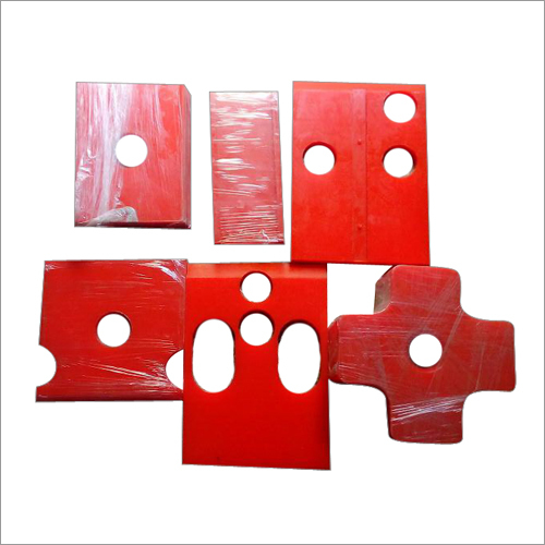 Red Excavator Breaker Pad Set