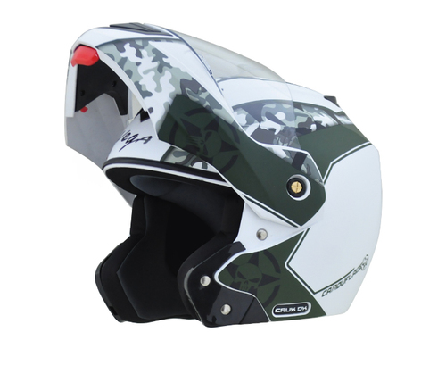 क्रूक्स डीएक्स कैमोफ्लाज डल व्हाइट बैटल ग्रीन हेलमेट