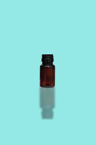 15 ml Round Bottle with 25mm Neck - 7.5g Weight, 60mm Height, 28mm Diameter, 27ml Overflow Capacity | Plastic Material, Pharmaceutical Use