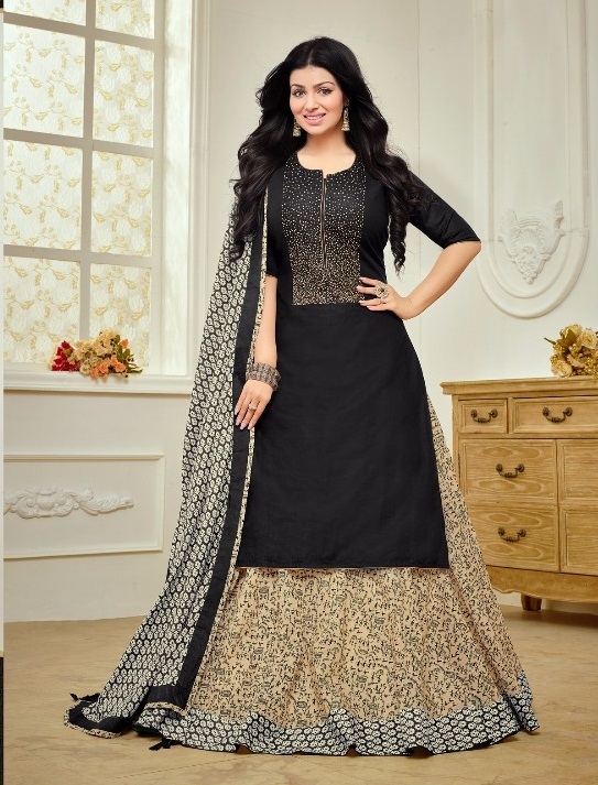 Designer Salwar Kurti - Unstitched Pure Cotton Suit With Embroidered Work | Custom Size Up To 42, Nazneen Dupatta, Semi Lawn Bottom