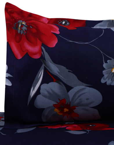 कोकोफोम डबल पॉली कॉटन बहु पुष्प बेड शीट