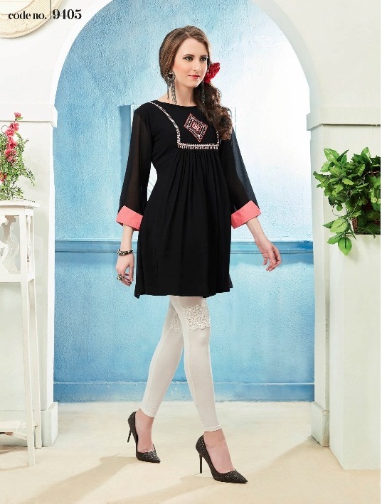 Georgette Kurtis - Georgette Fabric, Santoon Inner, Size M-l-xl-xxl | Designer Kurti With Intricate Embroidery For Girls