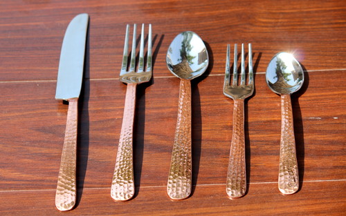 Cutlery - Stainless Steel, Wood Handle, 5 Pieces | Durable, Rust Resistant, Polished Finish, Comfortable Grip