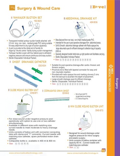 YANKAUER SUCTION SET - Rubber Material, Rectangle Design, Transparent Color | Disposable, Sterilized, Ideal for Abdominal and Chest Drainage