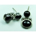 स्टर्लिंग सिल्वर 92.5 काले ओनिक्स के झुमके