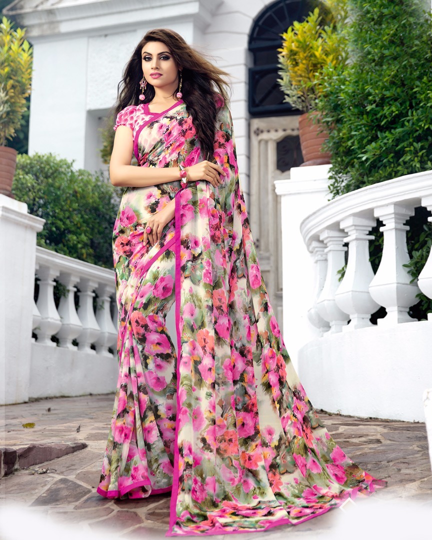 Georgette Indian Printed Sarees