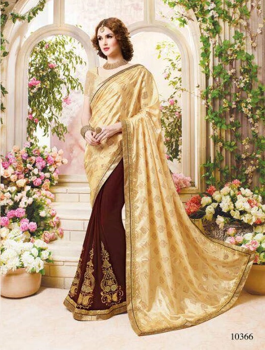 Embroidered Half Georgette Sarees
