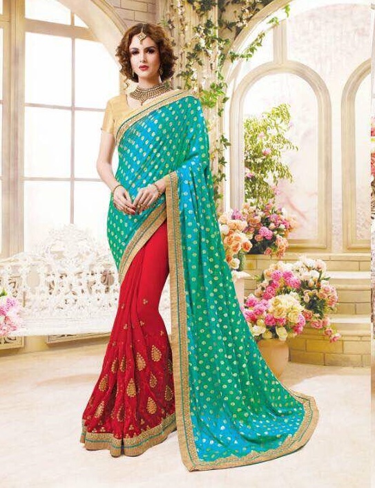 Georgette Half Silk Sarees