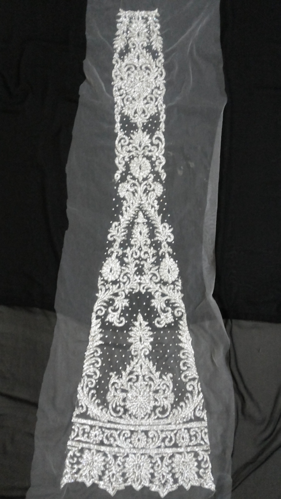 Bridal Lehnga Silver Stone Beaded Work Kali