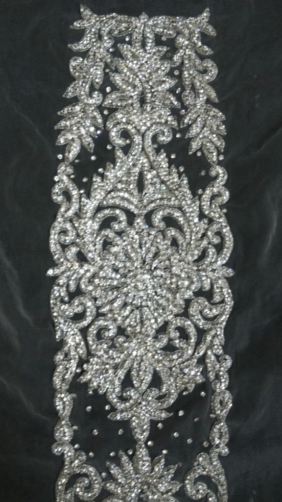 Bridal Lehnga Silver Stone Beaded Work Kali