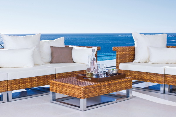 Bamboo Outdoor Garden Furniture - Aluminum Frame, Elegant Glossy Finish, Alluring Design With Smooth Edges