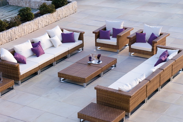 Bamboo Outdoor Garden Furniture - Aluminum Frame, Elegant Glossy Finish, Alluring Design With Smooth Edges