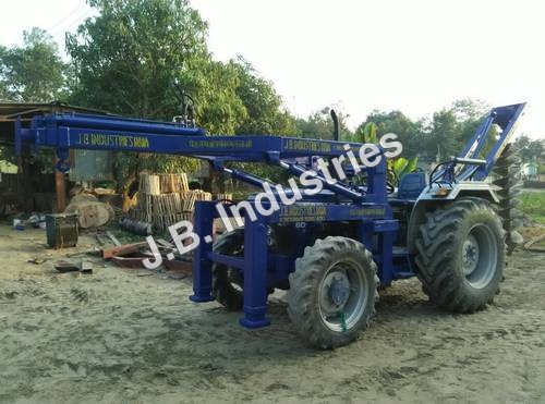 Pit Digging Machine - Stainless Steel, Electric Start Gear Drive | Diesel Power, Wheel Tractor for Commercial Pole Erection and Pit Operations 