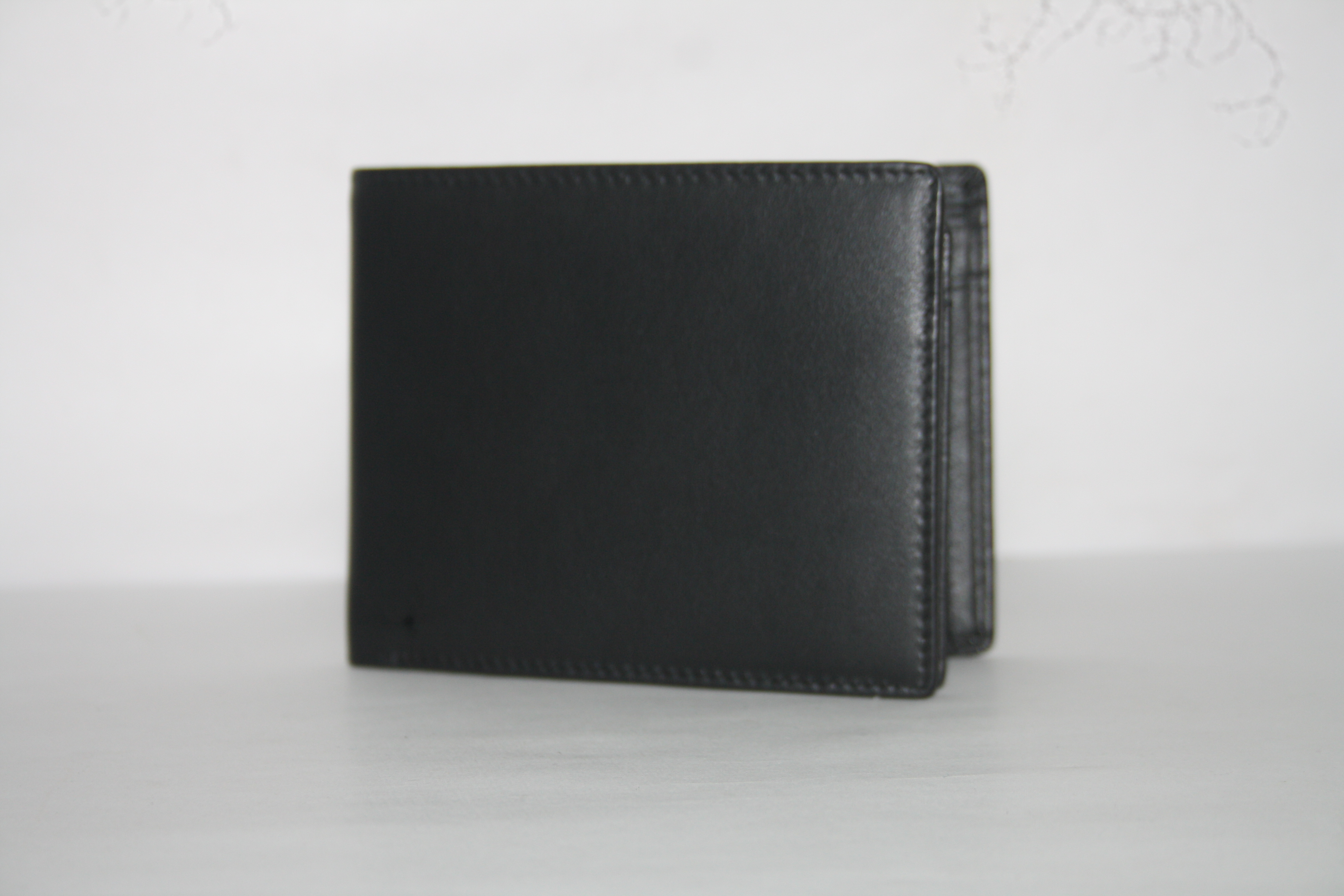 Black Two Fold Leather Wallets