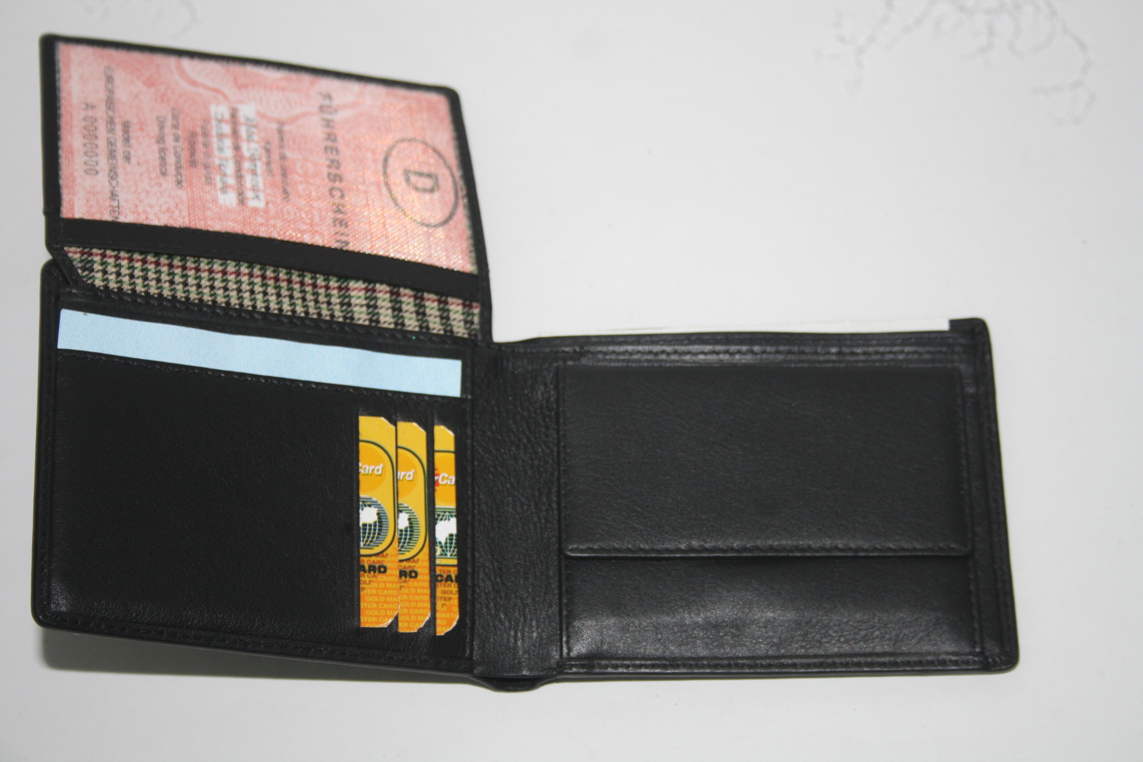 Black Two Fold Leather Wallets