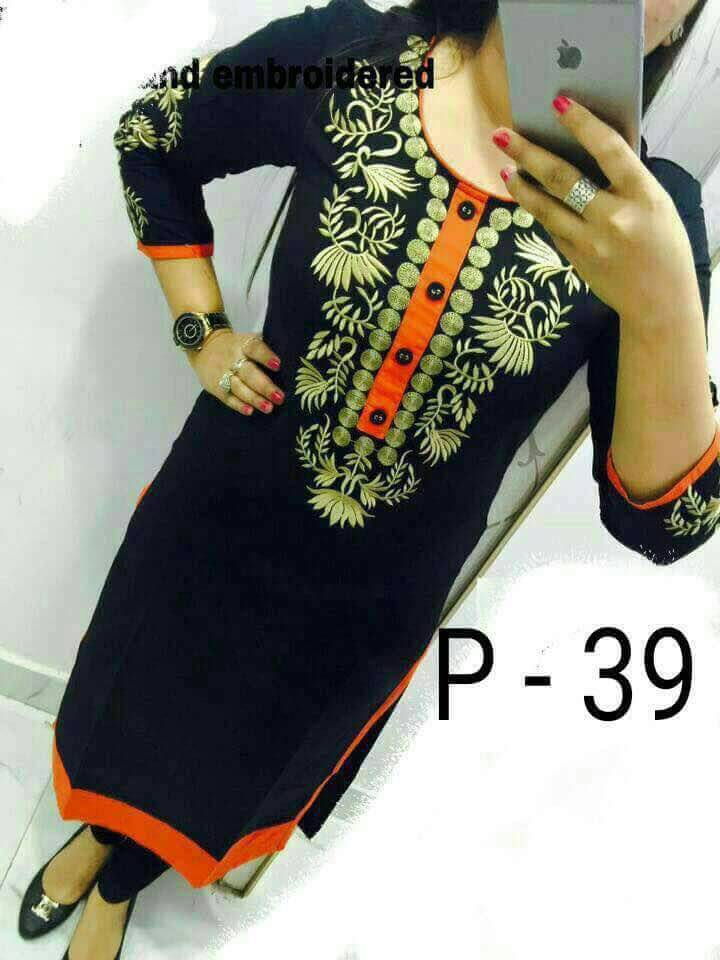 Fancy Kurtis - Georgette, A-line, Xl Size | Embroidered Design For Elegant Style