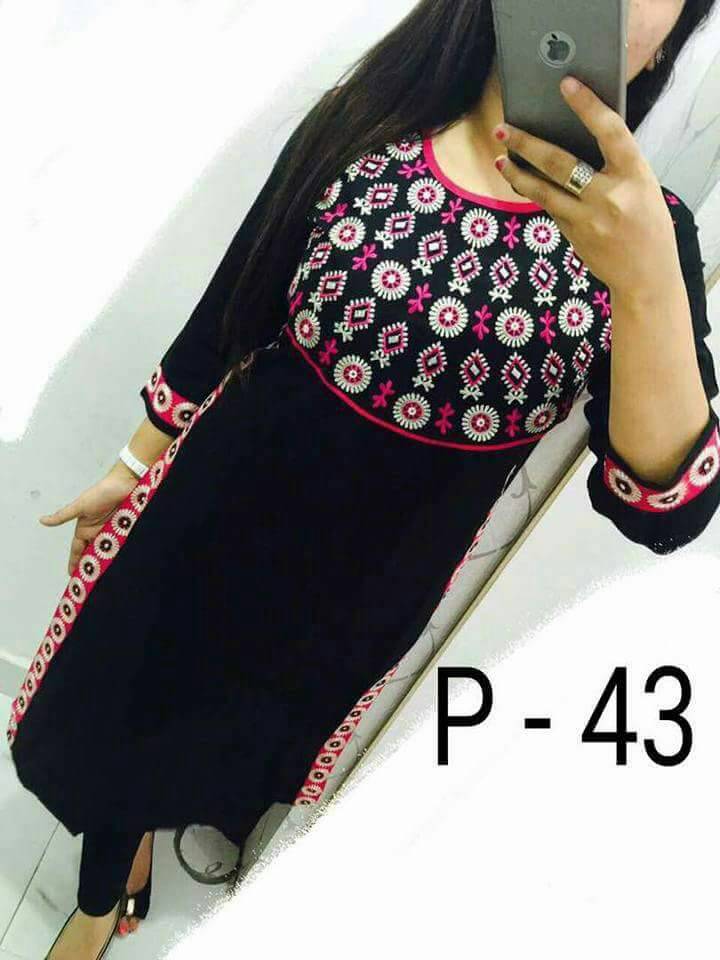 Fancy Kurtis - Georgette, A-line, Xl Size | Embroidered Design For Elegant Style