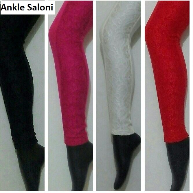 Designer Leggings With Imported Lace Work - Available In Sizes S, M, L, Xl | Quick Dry, Washable, Perfect For Summer And Winter