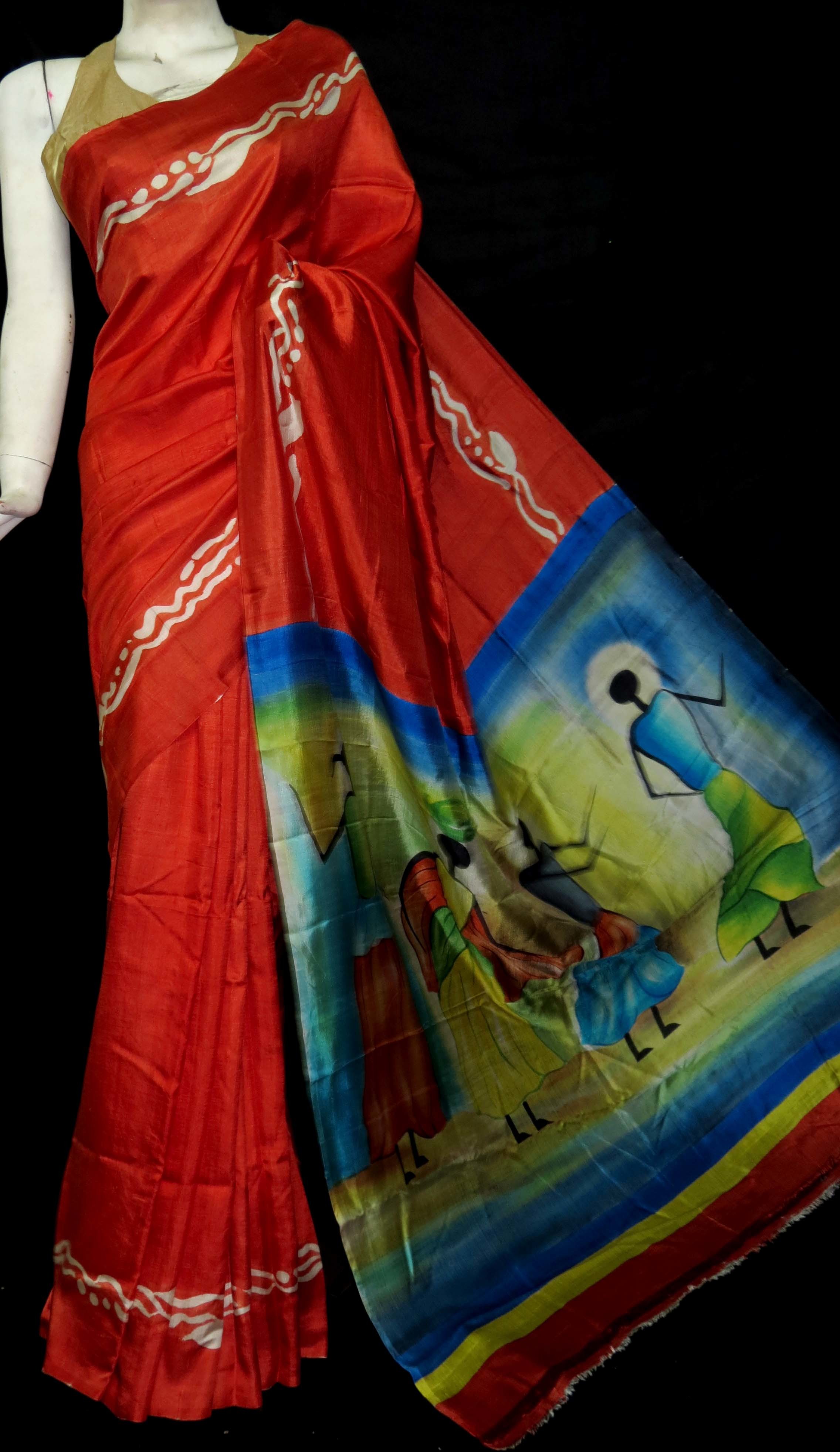 Hand Painted Silk Saree