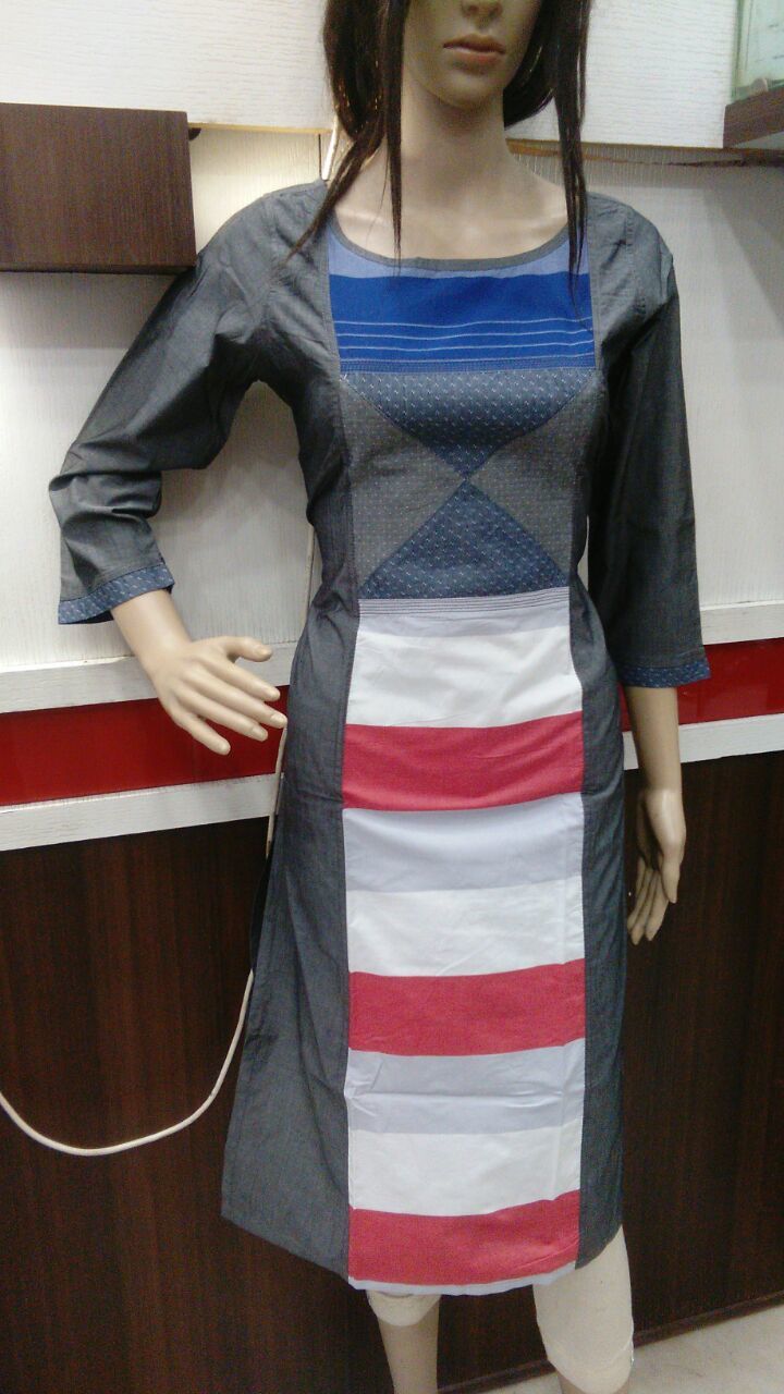 Washable Ceramic Denim Kurtis