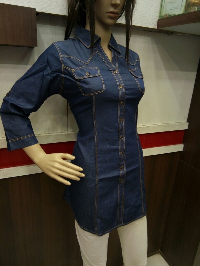 Washable Ceramic Denim Kurtis
